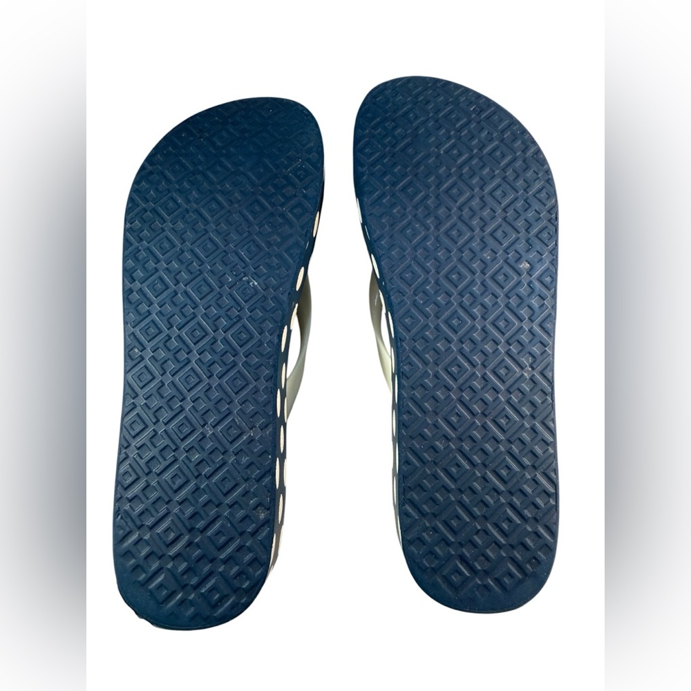 Tory Burch Navy and White Polka Dot Wedge Sandals Flip Flop -Size 8 - like new - Picture 5 of 6